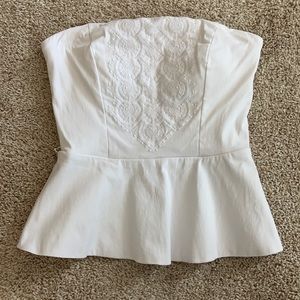 Cute, white peplum top